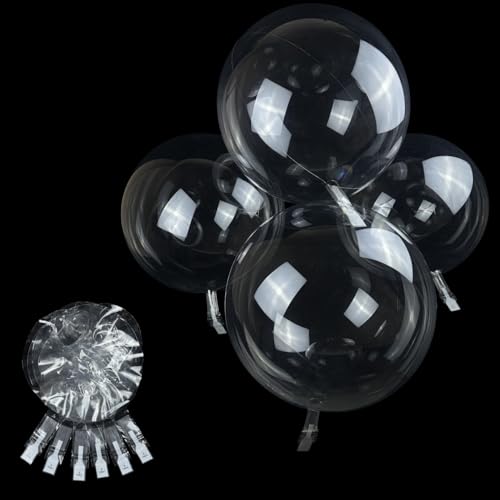 Transparente Luftballons, groß, 61 cm, 20 Packungen, selbstdichtend, gestreckt, latexfrei, Kunststoff, kristallklare Orbz-Bobo-Luftballons von EFAY