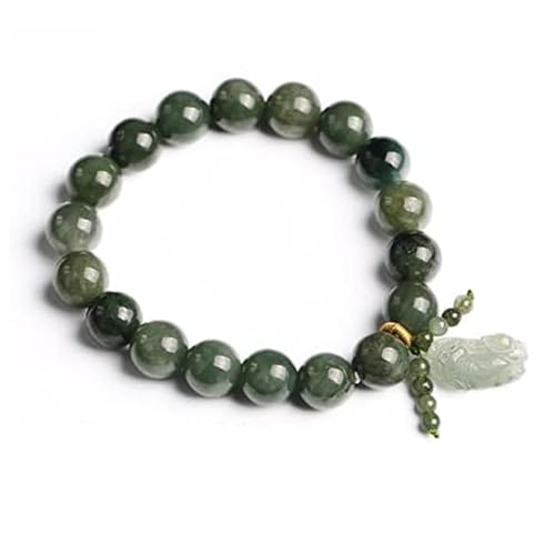 EFFRLE Heilarmband Natürliches Jade-Grün-Armband, Jade-Armband, Heilgebete-Kristall-Armband, Naturstein-Stretch-Perlen-Armband, Geschenke für Frauen von EFFRLE