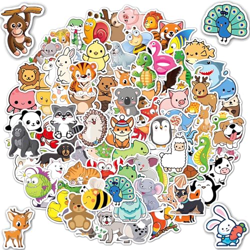 100 Stücke Tiere aufkleber kinder,Sticker kinder,Sticker Tiere,Aufkleber kinder,Wasserfest, Lustige Tiermuster, Lernende Tiere Im Spiel, Tiermuster Sticker für Jungen Mädchen von EFNHJF5