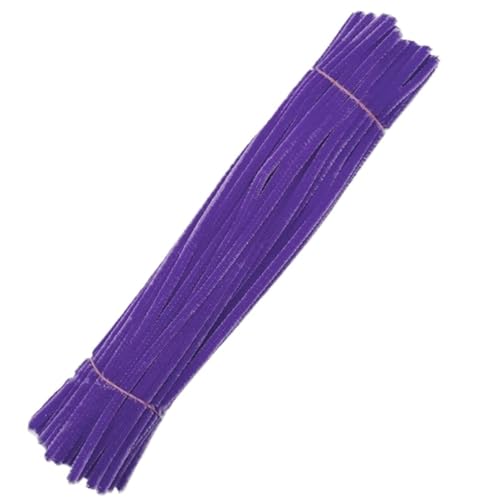 Pfeifenreiniger 100 Stück Chenille-Stiele, Spielzeug, DIY-Streifen, Draht, Handwerk, Rohr, kreatives Hobby, Kinder, Plüschstäbchen, Chenille-Stäbchen FüR Bastelarbeiten Und Dekoration(DEEP PURPLE) von EGGCLVNC