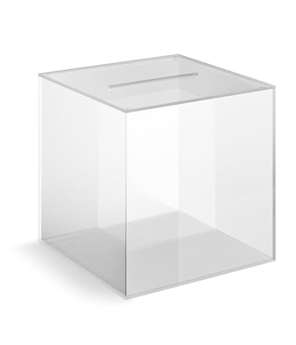 EH Design Spendenbox aus robustem Acryl – 30 x 30 x 30 – Transparente Acrylglas Box – Spendendose für Benefizveranstaltungen, Straßenfeste & Hochzeiten – Made in DE von EH Design