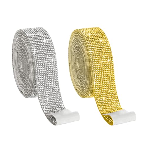 2 Rollen Diamantaufkleber, Strassband, Diamantband, Glitzerband, Diamanteinfassung, Hochzeitstortendekoration, Diamanthandwerk von EHDWXVZM