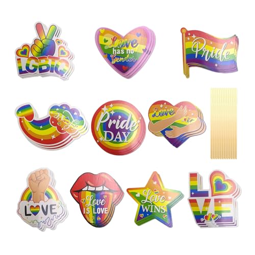 30 Pride-Kuchenaufsätze, Pride-Dekorationen, Pride-Monatsdekorationen, Pride-Dekorationen Für Partys, Cocktail-Stick-Dekorationen, Regenbogenfahnen von EHDWXVZM