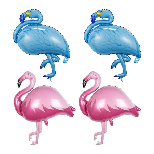 4 Flamingo-Luftballons, Geburtstagsdekorationen, Flamingo-Partydekorationen, Dekorative Folienballons, Geburtstagszubehör von EHDWXVZM