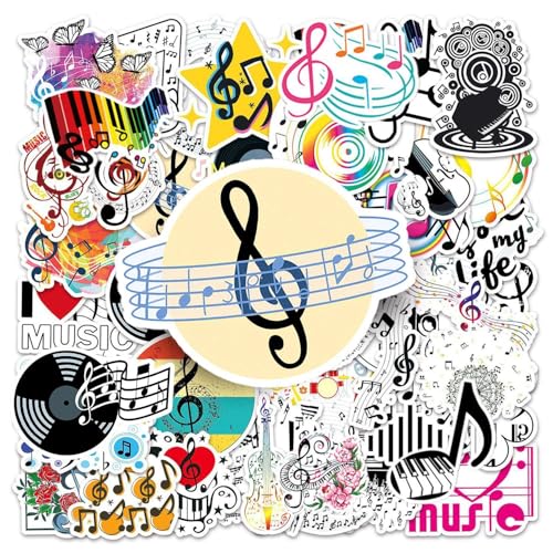 EHDWXVZM 100 Musik-Symbol-Aufkleber, Personalisierte Musik-Aufkleber, Kreative Graffiti-Aufkleber, Wasserfeste Aufkleber, DIY Dekorative Aufkleber, Laptop-Aufkleber, Scrapbook-Aufkleber von EHDWXVZM