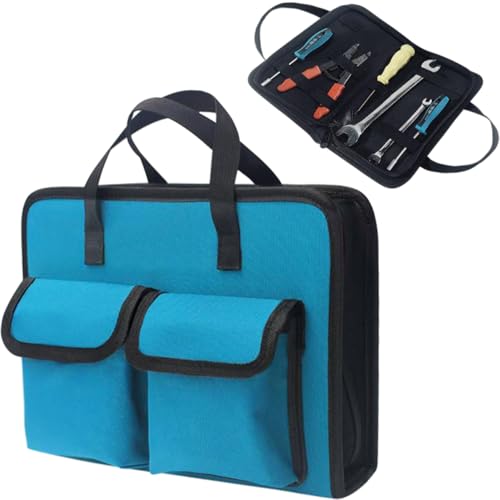 EHERDM Werkzeug-Organizer-Tasche mit mehreren Taschen, tragbare Werkzeugtasche mit Reißverschluss, tragbare Hardware-Aufbewahrungsbox, robustes Hartfaserplatten-Set für Schraubendreher und Zangen von EHERDM