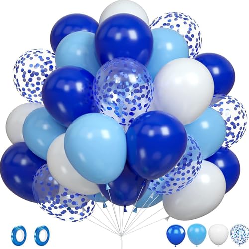 Happy Birthday Luftballons 60 Stück Latexballon Babyparty Dekorationen Geburtstag Ballons für Hochzeit Verlobung Jubiläen (blau) von EHGEUYL