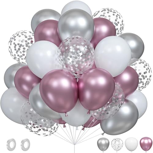 Happy Birthday Luftballons 60pcs Latex Ballon Set Hochzeit Dekoration Geburtstag Party Dekorationen (Rosa) von EHGEUYL