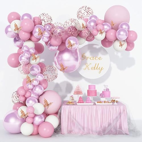 Happy Birthday Luftballons Rosa Luftballons Bogen Kit Geburtstag Party Hochzeit Valentinstag Prinzessin Baby Shower Party Dekoration von EHGEUYL