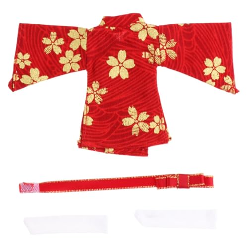 EHJRE 1/12 Skala Kimono Set für Puppen, Kleidung für 6 Zoll Actionfiguren, Rot von EHJRE