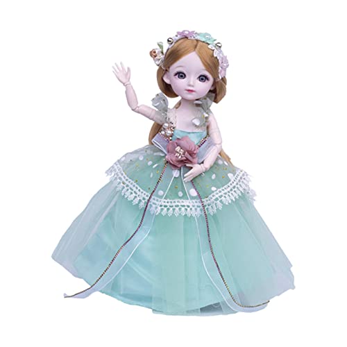 EHJRE 30 cm 1/6 BJD Puppe Mädchen Mädchen Geburtstagsgeschenk Ankleidespielzeug Sammlerstück 23 Kugelgelenkpuppe Komplettset Formperücke Kleidung Outfit von EHJRE