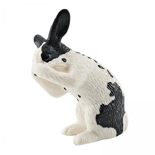 EHJRE 4X Kaninchenfiguren, Realistische Wildtierstatue, Kaninchenfiguren für Vorschulkinder, Kaninchen Spielset Modell für Kuchendekoration von EHJRE