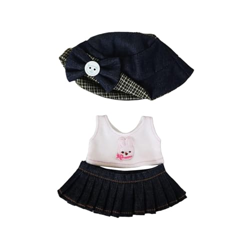 EHJRE 6 Zoll Puppenbekleidung, Rockset für Puppen, T Shirts Und Accessoires für Minipuppen, DIY Kleidung für Mädchen, Kaninchen-Set von EHJRE