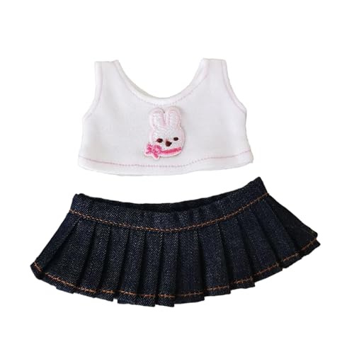 EHJRE 6 Zoll Puppenbekleidung, Rockset für Puppen, T Shirts Und Accessoires für Minipuppen, DIY Kleidung für Mädchen, Kleines Kaninchen von EHJRE