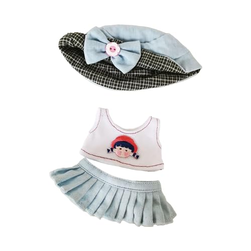 EHJRE 6 Zoll Puppenbekleidung, Rockset für Puppen, T Shirts Und Accessoires für Minipuppen, DIY Kleidung für Mädchen, Mädchen-Set von EHJRE