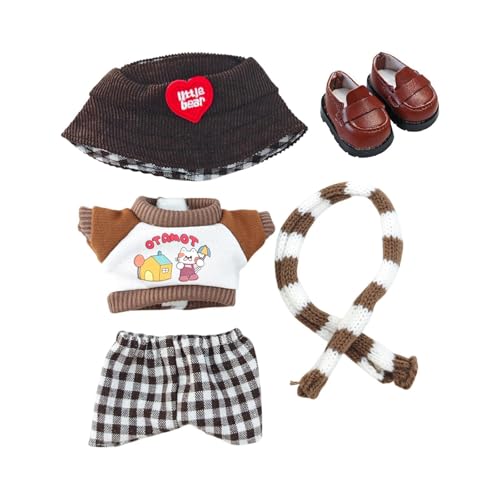 EHJRE Gefülltes Puppenhemd Und Hose mit Mütze Und Schuhen, Kleidung für Kinder, Pädagogisches Ankleiden, Basteln Sie Ihre Eigenen Puppen für 5,91'' 6,69'' EHJRE Gefülltes Puppenhemd Und Hose mit Mütze Und Schuhen, Kleidung für Kinder, Pädagogisches Ankleiden, Basteln Sie Ihre Eigenen Puppen für 5,91'' 6,69'' von EHJRE