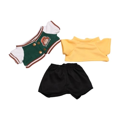 EHJRE Kleidung für Plüschpuppen, Baseballuniform, Anzieh, Puppe, Kurzärmelige Jacke, Hose, Bequeme, Süße Kleidung für Kuscheltiere, 3-teiliges Set von EHJRE