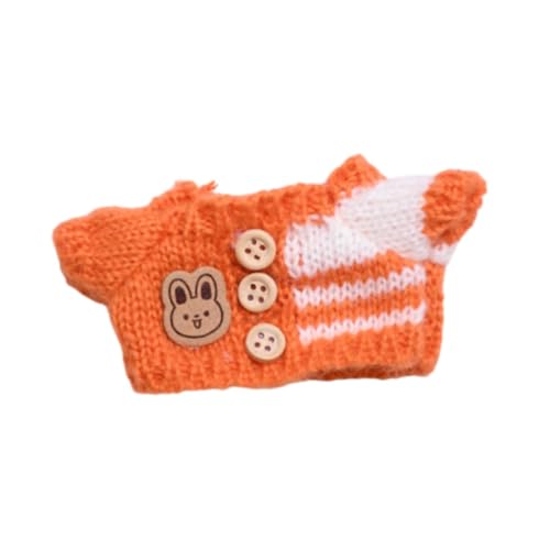 EHJRE Modische Puppenpullover Outfits, Abnehmbare Puppenaccessoires, Handgefertigte Kleidung, Minikleidung für 15–17 cm Große Puppen, Mädchenpuppen, Orangefarbener Pullover von EHJRE