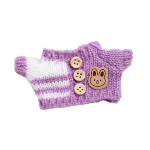 EHJRE Modische Puppenpullover Outfits, Abnehmbare Puppenaccessoires, Handgefertigte Kleidung, Minikleidung für 15–17 cm Große Puppen, Mädchenpuppen, Violetter Pullover von EHJRE