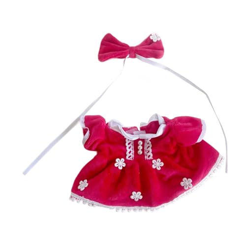 EHJRE Plüsch Puppe Kleidung für 20cm Puppe Kleid mit Schleife Kopfschmuck von EHJRE