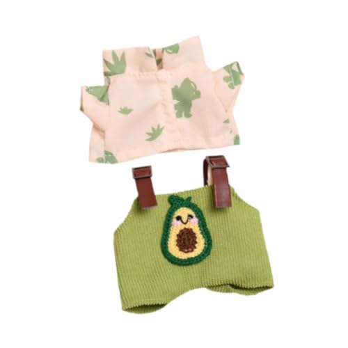 EHJRE Set mit Hosenträgern Und Oberteilen für Puppen, Puppenkleidung für Mädchen, Kleidung für 15 cm Puppen, Grüne Avocados von EHJRE