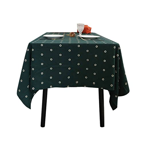 EHOMERY Abwaschbare Tischdecke Creme Tisch Decken Gewichte Kreis Runde Gewichte Für Tischdecken Outdoor Schwer Table Cloth Stain Resistant Grün Tischschutz Dekoration 140X180Cm von EHOMERY