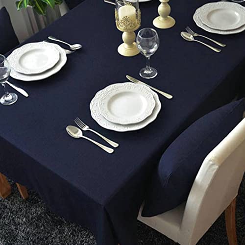 EHOMERY Beautex Wachstischdecke Table Cloth Spring Schlichtheit In Reiner Farbe Cottona Tischdecken Tischwäsche Garten Navy Blau Tischschutz Dekoration 140X220Cm von EHOMERY