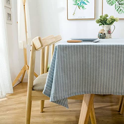 EHOMERY Grosse Tischdecken Wachstuch Zum Nähen Reiner Farbstreifen Indische Tischdecken Kitchen Table Cloth Hellblau Tischschutz Dekoration 100X160Cm von EHOMERY