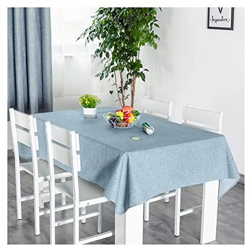 EHOMERY Kleine Tischdecke Rechteckig Fabric Tablecloth Einfache Volltonfarbe Abwaschbare Tischdecke 3D Table Clothing Blau Grau Tischschutz Dekoration 120X160Cm von EHOMERY