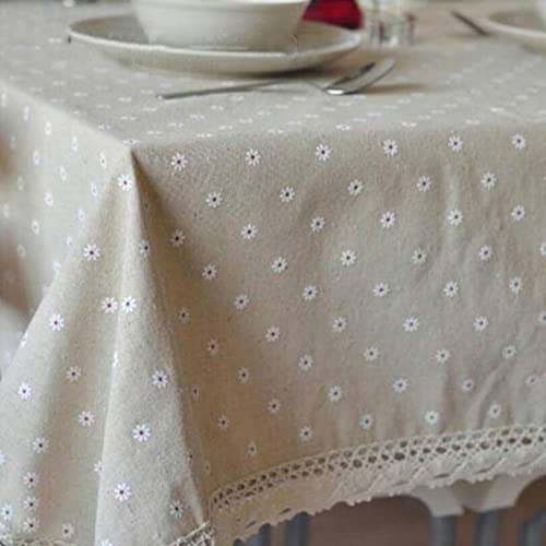 EHOMERY Tischdecke Abwaschbar Bunt Table Cloth Decorations Kleines Gänseblümchen Tischdecke Camouflage Elegante Tischtücher Weißer Kaffee Tischschutz Dekoration 140X180Cm von EHOMERY