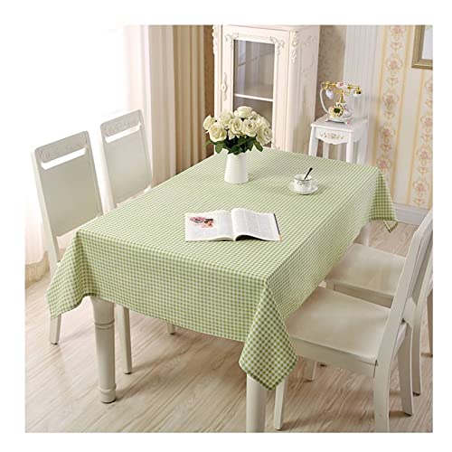 EHOMERY Tischdecken Nähen Table Tablecloth Gitter Tischdecke Klein Kinder Table Cloth Cotton Grün Tischschutz Dekoration 140X200Cm von EHOMERY