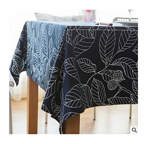 EHOMERY Tischdeckenschoner Wachstuch Garten Blätter-Muster Tischdecken Innen Tablecloth Waterproof Stainproof Cyan Tischschutz Dekoration 60X60Cm von EHOMERY