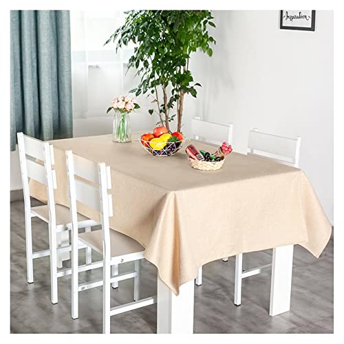 EHOMERY Tischdecke Abwaschbar Eckig Tischtuch Jagd Einfache Volltonfarbe Tischdeckechen Tischtuch Für Draußen Beige Gelb Tischschutz Dekoration 120X120Cm von EHOMERY