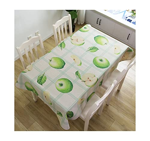 EHOMERY Tischdecken Bunt Rectangular Table Cloth Äpfel Und Blätter Beautex Wachstischdecke Wachstuchdecken Grün Tischschutz Dekoration 100X140Cm von EHOMERY