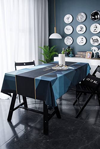 Tischdecken Landhaus Table Cloth Deco Flanell Geometrische Form Tischdecke Klein Frühling Tischtuch Zuschnitt Blau Tischschutz Dekoration 140X240Cm von EHOMERY