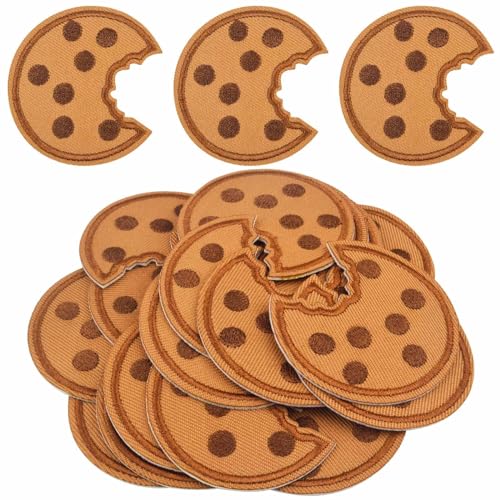 EHOTER Aufnäher Zum Aufbügeln Cookies Kekse Bestickt Stoffaufkleber Keksaufnäher Patch Gesticktes Etikett Gebügelt Gesticktes Abzeichen DIY Keks-Stickerei für Hüte Schuhe Taschen Kleidung (20) von EHOTER