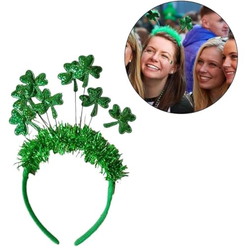 EHOTER Haarreif für den St. Patrick's Day Feiertagsrequisiten Kopfschmuck Kleeblatt Kopfbedeckung Erwachsene Kinder Kobold Form Kleeblatt (1 STK) von EHOTER