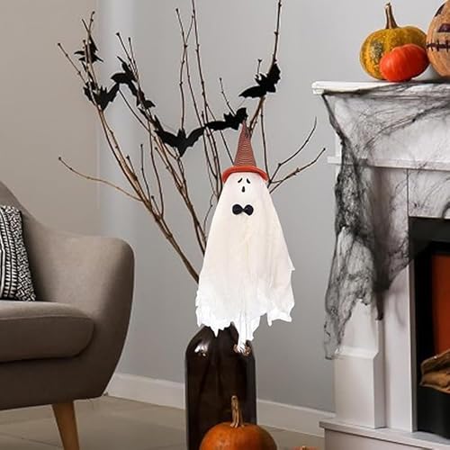 EHOTER Halloween Dekoration Weiße Hexe Spooky Home Party Hangings Halloween Dekoration Halloween Spooky Hexenhut Halloween Spooky für Outdoor Patio Rasen Party Dekoration (Orange) von EHOTER