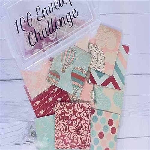 EHOTER Herausforderungsbox Set enthält 100 Briefumschläge 100 Umschlag Cash Stuffing Spar Challenge 100 Umschläge Challenge Binder Sparen Herausforderungen Binder Geldsparender Notizblock (F) von EHOTER