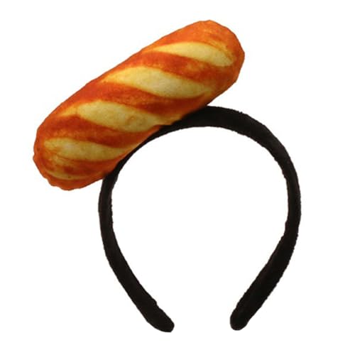 EHOTER Lustiges Essen Stirnband Hotdog Stirnband Lustiges Stirnband Party Stirnband Essen Hut Kostüm Gebratenes Stirnband Imitation Essen Stirnband (Brot) von EHOTER