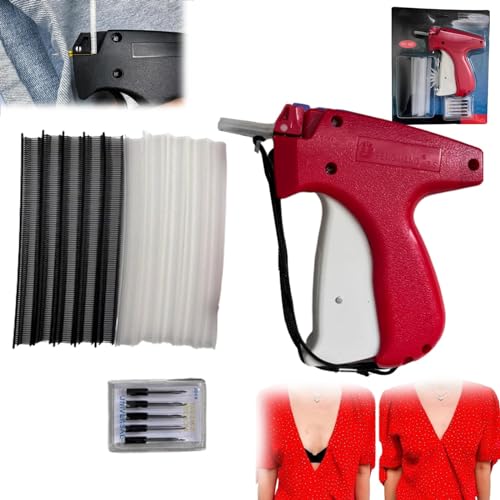 EHOTER Quick Clothing Fixer Mini Quick Repair Garment Sewing Machine Quilt Tacking Gun Instant Button Garment Connector Mini Stitch Hemming Gun Micro Tagging Stitch Tool for Clothing (Red) von EHOTER