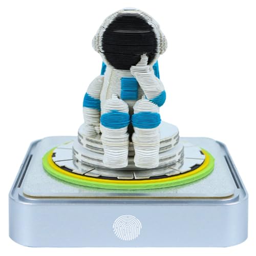 EHOTER Time Piece Kalender 2025, 3D-Kalender 2025 mit Lichtern, 3D-Notizblock, Kunstblöcke, Kalender, kreativ, Papierschnitzerei, klebrig, DIY-Notizen, Geschenk für Weihnachten (Astronaut) von EHOTER