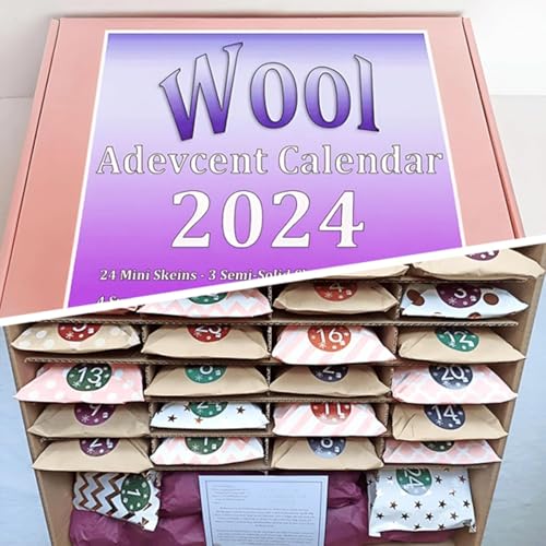 EHOTER Wolle Adventskalender 2024 Yule & Garn Adventskalender 2024 Basteln Adventskalender 2024 Maschenmarkierer Adventskalender für Strick- und Häkelliebhaber (1 Set) von EHOTER