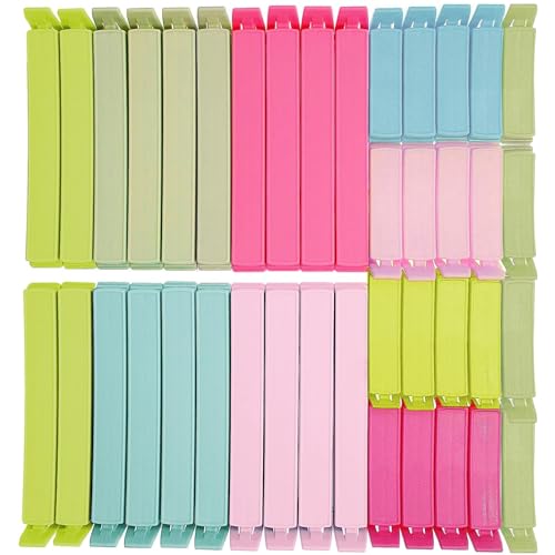 Verschlussclips clips für tüten Verschlussklammern Clips Bunte Klammern für Tüten Wiederverwendbar Tütenclips für Verpackung Süßigkeiten Snacks Zufällige Farbe (20 * 6CM+20 * 11CM) von EHOTER