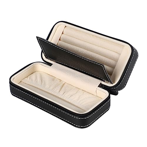 EHVYBDX 1 x Ringorganizer-Box, Ohrring-Organizer, Box, Ohrring-Schmuckschatulle, Ringaufbewahrung, Schmucktasche, Schmucktasche, Schmucktasche, schwarzes Zubehör, tragbare Schmuckschatulle von EHVYBDX