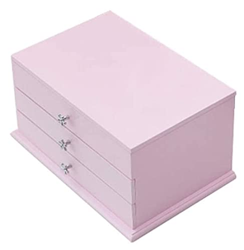 EHVYBDX Aufbewahrungsbox Schmuckschatulle Schmuck-Organizer Schmuckschatulle 3-lagige Schmuckschatulle Flanell Schmuck-Aufbewahrungsbox für Halsketten, Ohrringe, Ringe, Armbänder, Display für Frauen, von EHVYBDX