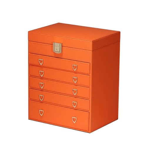 EHVYBDX Multifunktionale Schmuckschatulle, exquisiter Mikrofaser-Leder-Schmuck-Organizer, Schmuckschatulle für Halsketten, Ringe, Ohrringe, Uhren von EHVYBDX