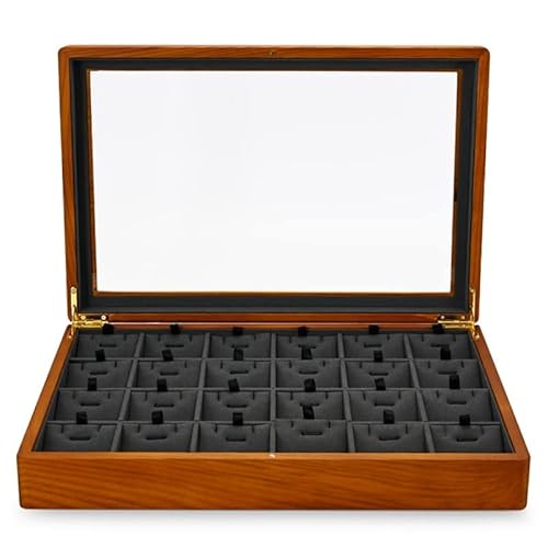 EHVYBDX Multifunktionale Schmuckschatulle aus Holz, Schmuck-Aufbewahrungsbox aus Mikrofaser, Ring-Display, Tablett, Armband-Aufbewahrungsbox von EHVYBDX