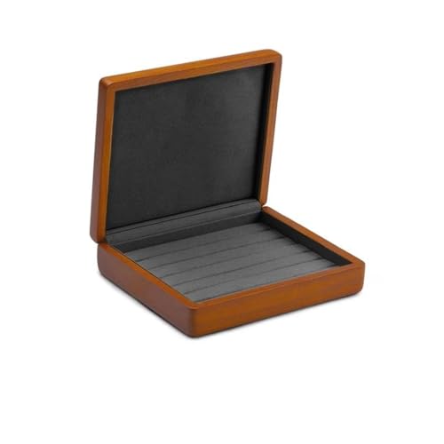 EHVYBDX Ringbox aus Massivholz, Schmuck-Präsentationsbox mit Mikrofaser-Schmuckschatulle, Ständer für Schmuck-Organizer, Verpackungsbox, Ringboxen für Schmuck von EHVYBDX