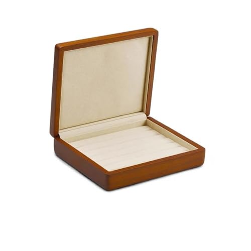 EHVYBDX Ringbox aus Massivholz, Schmuck-Präsentationsbox mit Mikrofaser-Schmuckschatulle, Ständer für Schmuck-Organizer, Verpackungsbox, Ringboxen für Schmuck von EHVYBDX